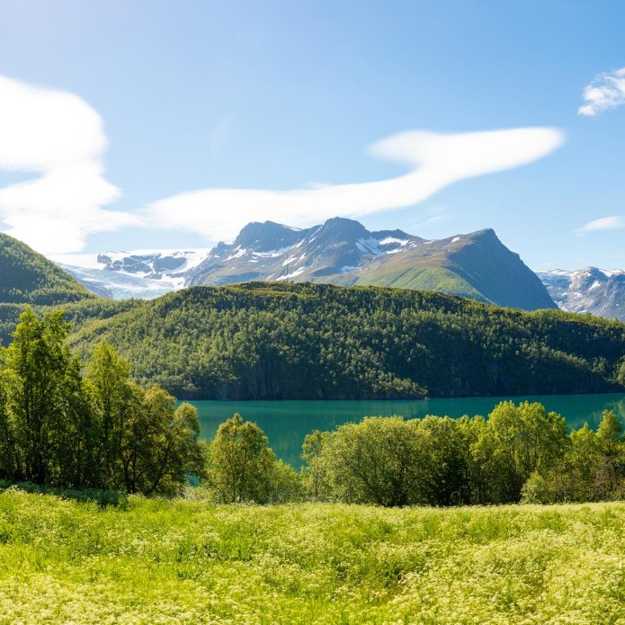 Naturlandschaft mit Bergen, See und Wiesen – Seniorenbetreuung im Kanton Aargau